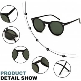 Round Retro Round Polarized Sunglasses for Women - UV400 Protection for Driving Fishing - CF18UT76M8C $18.58