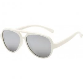 Aviator Pilot Kids Polarized Bendable Sunglasses for Boys and Girls - BPA Free - Ultra Pure White - Polarized Ice Tech - C618...