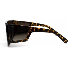 Rectangular Womens Flat Top Mob Diva Side Visor Lens Boyfriend Sunglasses - Tortoise Brown - C7196R70N4M $10.85
