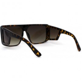 Rectangular Womens Flat Top Mob Diva Side Visor Lens Boyfriend Sunglasses - Tortoise Brown - C7196R70N4M $10.85
