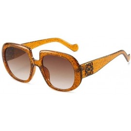 Oversized Flash Frame Sunglasses for Women Trendy Oversized Gradient Lens Eyeglasses UV Protection - C6 Tea Tea - C2190HDZH9K...