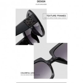 Oversized Flash Frame Sunglasses for Women Trendy Oversized Gradient Lens Eyeglasses UV Protection - C6 Tea Tea - C2190HDZH9K...