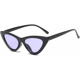 Cat Eye Polarized Sunglasses for Women Cat Eye Retro Style UV Protection - Black Purple - C318TUX2AAH $33.78