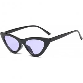 Cat Eye Polarized Sunglasses for Women Cat Eye Retro Style UV Protection - Black Purple - C318TUX2AAH $29.18