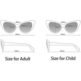 Cat Eye Vintage Cat Eye Sunglasses for Women and Girl Kids - Mother & daughter Matching - 1 Adult W/ 1 Kid(white) - CS18EILN3...