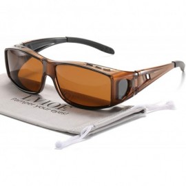 Wrap Sunglasses Polarized Prescription Protection - Brown Frame Polarized Brown Lens Wrap Around Sunglasses - CB19CYMCN0D $47.89