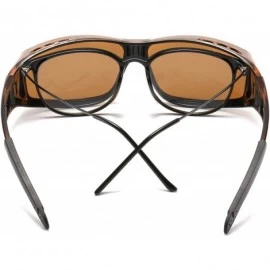 Wrap Sunglasses Polarized Prescription Protection - Brown Frame Polarized Brown Lens Wrap Around Sunglasses - CB19CYMCN0D $24.51