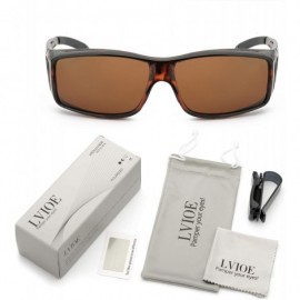 Wrap Sunglasses Polarized Prescription Protection - Brown Frame Polarized Brown Lens Wrap Around Sunglasses - CB19CYMCN0D $24.51