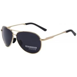 Shield Men's Driving UV400 Polarized Sunglasses Sport fishing Shield Eyewear Glasses - Gold - CY17YW7Q857 $18.20