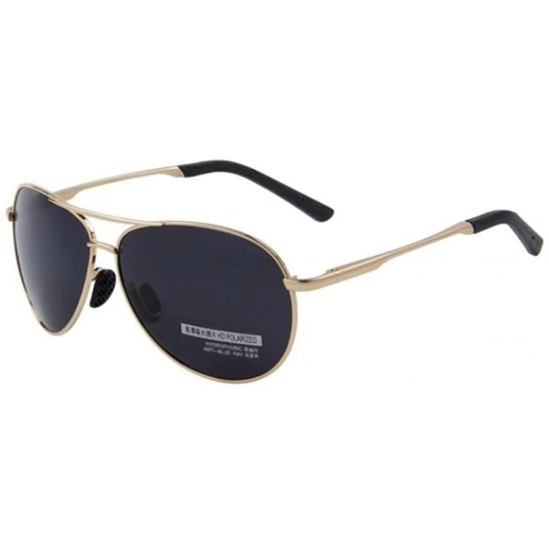 Shield Men's Driving UV400 Polarized Sunglasses Sport fishing Shield Eyewear Glasses - Gold - CY17YW7Q857 $10.22