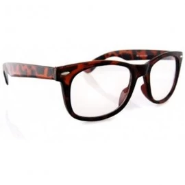 Wayfarer Vintage Buddy Holly Style Sunglasses Clear Lenses Brown Frame - C01138C5XDN $19.39