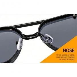 Square 2020 new trend fashion metal sunglasses men and women hot sunglasses - Grey Blue - CE1905E04Z9 $14.40
