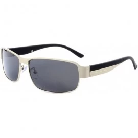 Square Sunglasses Men Polarized Vintage Man Retro Brand Designer 2017 Black Glasses for Men Classic Alloy Frame - Silver - CS...