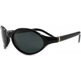 Oval Old Fashioned Vintage 80s Indie Oval Sunglasses - Black - C218ECEHRD5 $13.01