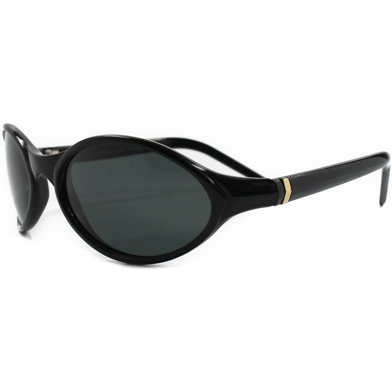 Oval Old Fashioned Vintage 80s Indie Oval Sunglasses - Black - C218ECEHRD5 $13.01