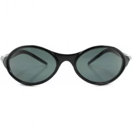 Oval Old Fashioned Vintage 80s Indie Oval Sunglasses - Black - C218ECEHRD5 $13.01