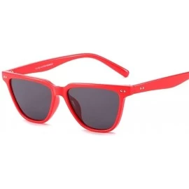 Cat Eye Cat Eye Sunglasses Women Coating Mirror Sexy Cateye Sun Glasses For Female UV400 Women's Glasses - Redgray - C81998Y3...