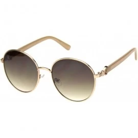 Round Womens Vintage Round Fashion Sunglasses Classy Chic Design UV 400 - Gold Beige (Brown) - CX18A2C9CIQ $12.10