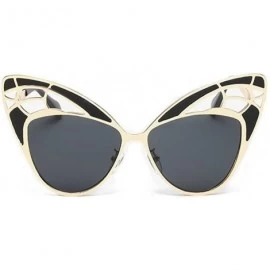 Oversized Cute Cat Eye Sunglasses Butterfly Sunglasses Merry Christmas Gift For Women - Gold/Black - CT126NIUD3X $18.25