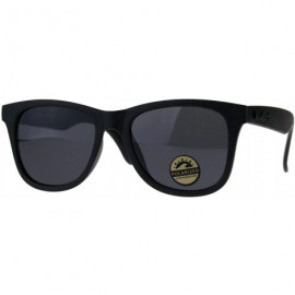 Rectangular Polarized Premium Kush All Black Horn Rim Hipster Gangster Sunglasses - Black Logo - C518DHYYU5Q $30.56
