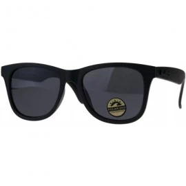 Rectangular Polarized Premium Kush All Black Horn Rim Hipster Gangster Sunglasses - Black Logo - C518DHYYU5Q $27.65
