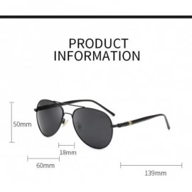 Rectangular Fashion Sunglasses- Men's Anti-Glare- Driving- Polarized Sunglasses- Rectangular Metal Full-Frame C1 - C1 - C2196...
