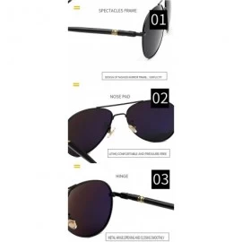 Rectangular Fashion Sunglasses- Men's Anti-Glare- Driving- Polarized Sunglasses- Rectangular Metal Full-Frame C1 - C1 - C2196...