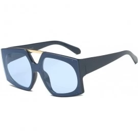 Goggle Women Retro Vintage Flat Lens Fashion Square Oversized Sunglasses - Blue - CD18WQ6ZKX6 $35.71