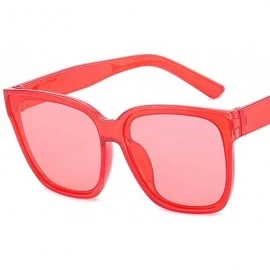 Square Unisex Sunglasses Fashion Bright Black Grey Drive Holiday Square Non-Polarized UV400 - Red - CE18RI0SO27 $10.96