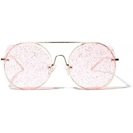Semi-rimless Women Vintage Eye Sunglasses Retro Eyewear Fashion Radiation Protection Oversized Vintage Shades - A - CO18OU665...