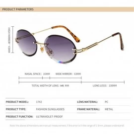Rimless Oval Trimming Sunglasses for Women Rimless Gradient Shades UV400 - C5 - CJ1900CUE3O $9.51
