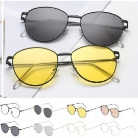 Oval Fashion Man Women Sunglasses Glasses Vintage Retro Style Fashion Oversized Design Sunglasses UV Protection - C - C319075...