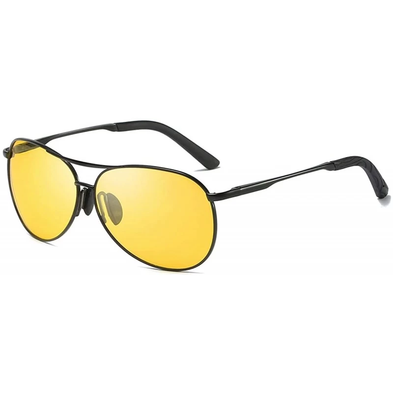 Semi-rimless Polarized Sunglasses for Men Stainless Steel Frame UV400 Lenses Driving Outdoor Eyewear - M - CT198OIXH7M $13.72