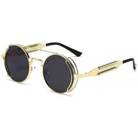 Sport Steampunk Sunglasses Unisex-Modern Fashion Shade Glasses-Round Metal Frame - B - CV190EEIC7N $57.08