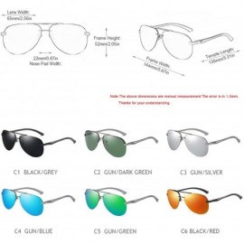 Oval RimlPilot Polarized Sunglasses Men Aluminum Magnesium Sun Glasses Women Driving Shades - Gun Dark Green - CW197Y7QRZ7 $2...