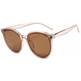 Cat Eye Classic Oval Women Sunglasses Vintage Luxury Plastic Cat Eye Sun Glasses UV400 Fashion Eyewear - Transparent Grey - C...