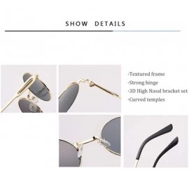 Oversized Unisex Glasses - UV400 Protection Round Vintage Steampunk Sunglasses - Gold Frame Grey Lens - CT190G2I53N $11.41