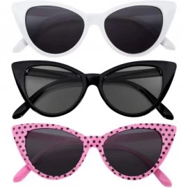 Wayfarer Ladies 3 pairs Cat Eye Sunglasses Mix colors Cateye Glasses Vintage - 3pairs-mix4 - C518H3WX0AR $10.94