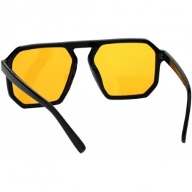 Rectangular Mens Robotic Futuristic Racer Plastic Retro Pop Color Lens Sunglasses - Black Orange - C018EMLSSK6 $8.35