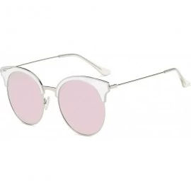 Rimless Classic Cateye Semi Rimless Polarized Retro Sunglasses Durable TR90 Metal Frame - Rose Gold - CB18H8GLRSS $28.83