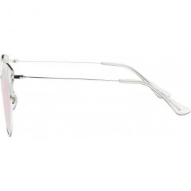 Rimless Classic Cateye Semi Rimless Polarized Retro Sunglasses Durable TR90 Metal Frame - Rose Gold - CB18H8GLRSS $18.97
