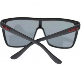 Shield Kush Marijuana Pot Flat Top Shield Mobster Plastic Sunglasses - Black Red - C811OMSCNI5 $8.52