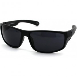 Rectangular Classic 90s Snug Warp Around Biker Sport Sunglasses - Matte Black - C618W7MREX9 $11.50
