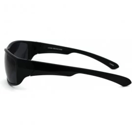 Rectangular Classic 90s Snug Warp Around Biker Sport Sunglasses - Matte Black - C618W7MREX9 $11.50