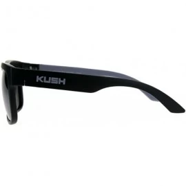 Rectangular Polarized Premium Kush Color Mirror Lens Horn Rim Sport Sunglasses - Black Grey Silver - C518DI4NAZX $26.07