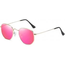 Oval Small Square Polarized Sunglasses for Men and Women Polygon Mirrored Lens Sun Glasses - CF18N9HNZH9 $21.34