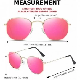Oval Small Square Polarized Sunglasses for Men and Women Polygon Mirrored Lens Sun Glasses - CF18N9HNZH9 $13.84
