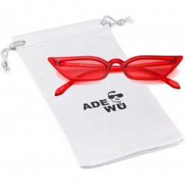 Rectangular Vintage Sunglasses Women Cat Eye Frame Colorful lens Glasses UV 400 Protection - (2 Packs)black/Red - C618DK26TLL...