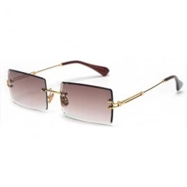 Goggle Small Rectangle Sunglasses Women RimlSquare Sun Glasses 2019 Summer Style Female Uv400 Green Brown - CP199CDQMRY $59.25