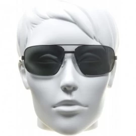 Aviator Square Aviator Polarized Bifocal Sunglasses for Men. Nearly Invisible Line Readers - Smoke - CG11M1OM9UJ $41.69